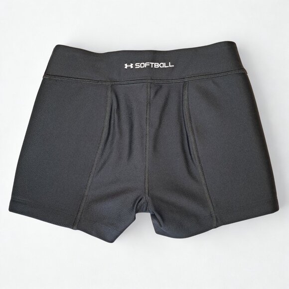 Under Armour UA Utility Girls Slider Softball Compression Shorts Black Size Med - Picture 2 of 11